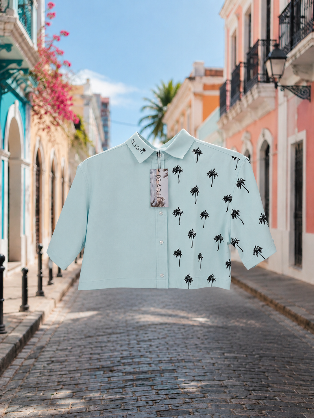 Camisa Crop Top de botones